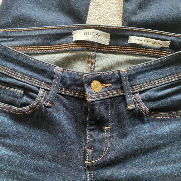 Guess Low Rise Dark Wash Skinny Jeans - Picture 5 of 7
